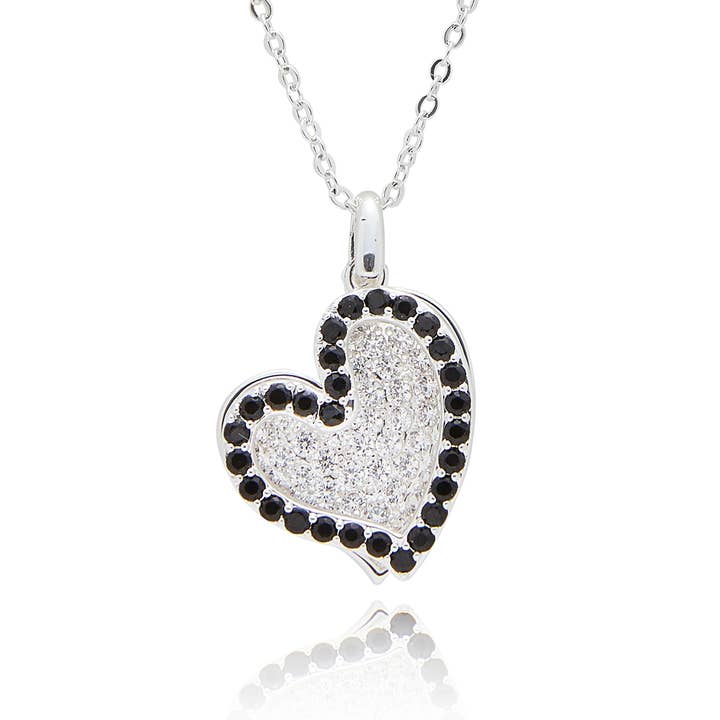 Collana con Cuori Gemelli Monocromatici Placcata in Argento per la vendita all'ingrosso da parte di Joe Davies