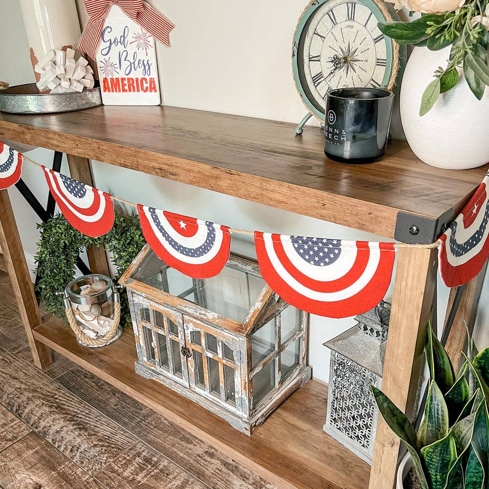 Factory Direct Craft - Wholesale Bunting/Garland -  American USA Flag Bunting Fabric and Jute Garland 4