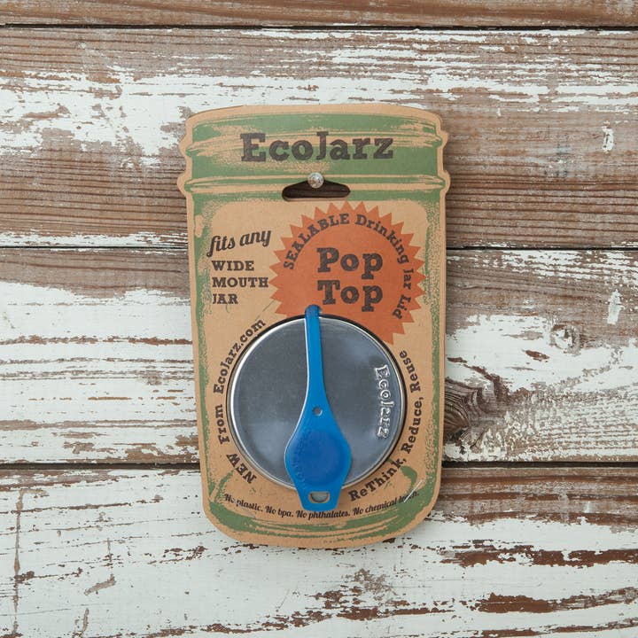 EcoJarz - Wholesale Drink Lids - PopTop Sealable Drinking Jar Lid - Wide Mouth