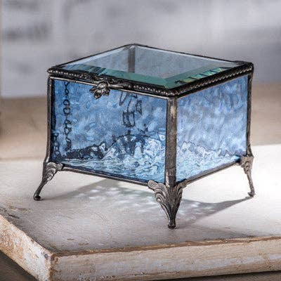 Box 837 Blue Glass Box for wholesale by J Devlin Glass Art & Bert Anderson Collection