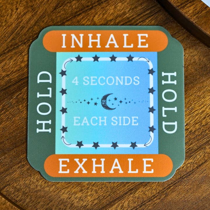 Mindful over Mind Full - Wholesale Sticker - Box Breathing Sticker | Anxiety Relief | Therapy StickerÂ