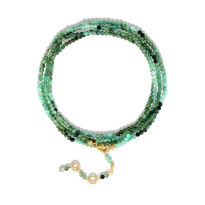 Amelia Rose Jewelry - Wholesale Beaded Bracelet - Gemstone Wrap Bracelet-Emerald