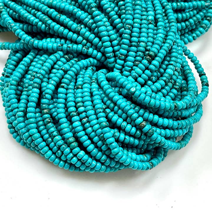 Turquoise Rondelle Kralen Strengen 4mm Voor Sieraden Maken voor wholesale door TRIVENI USA INC