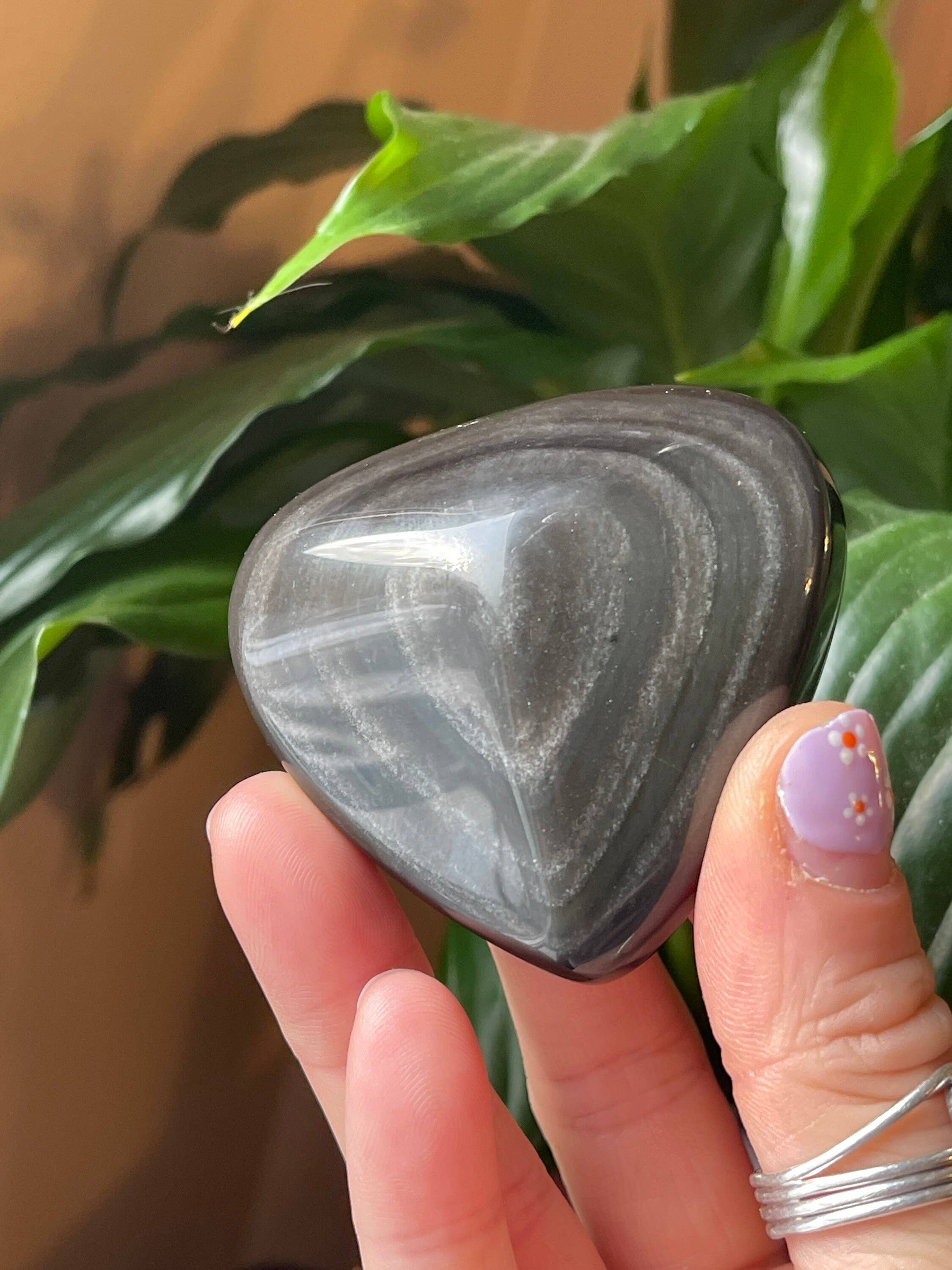 Tumbledshop - Wholesale Spiritual Stone/Crystal - Rainbow Obsidian Polished Crystal Heart Triangle Shaped Ston