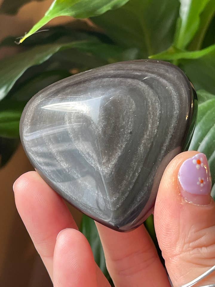 Rainbow Obsidian Polished Crystal Heart Triangle Shaped Ston for wholesale by Tumbledshop