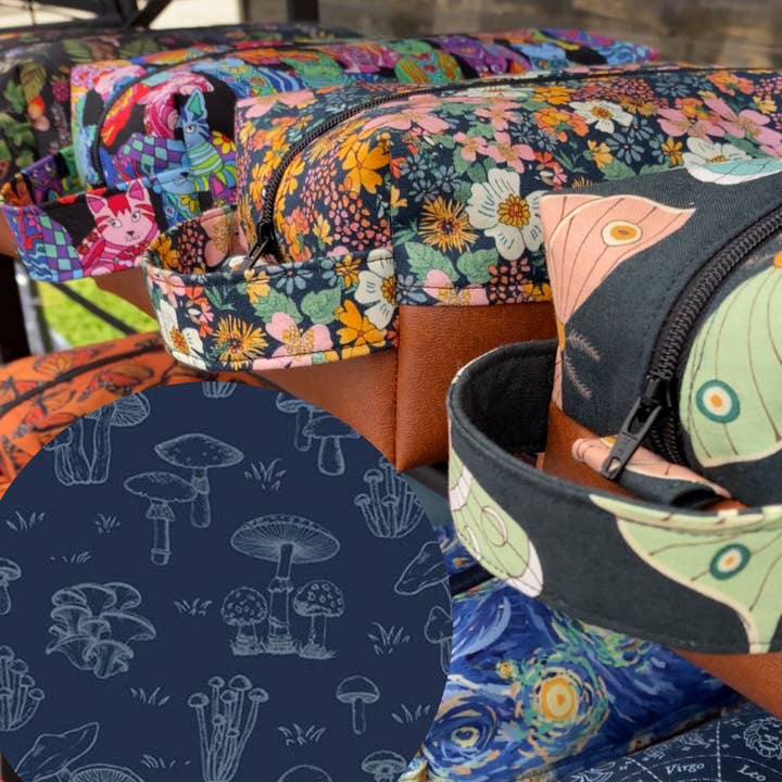 Holy Shiitake Dopp Kit, Cosmetic Bag for wholesale by Daisie Maze