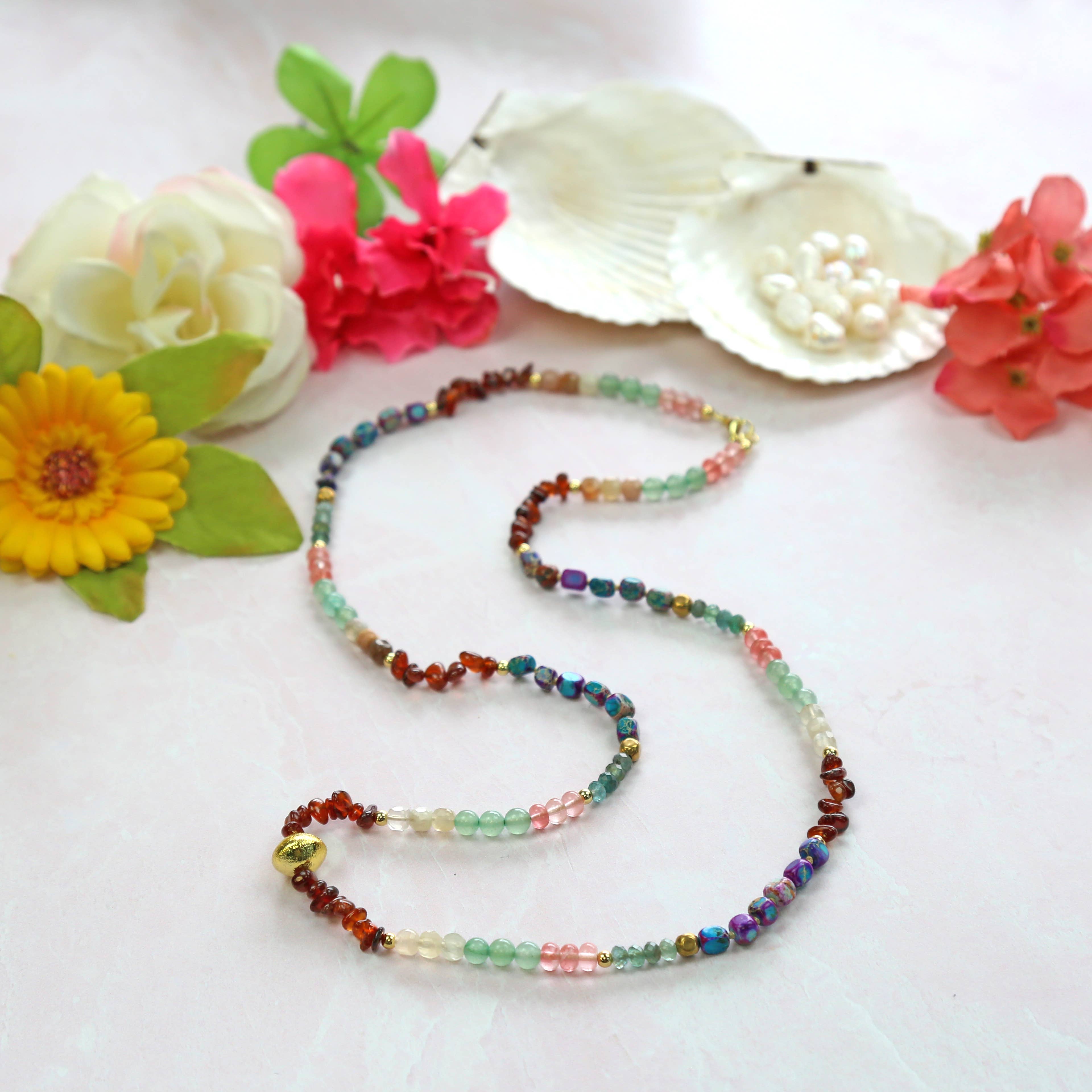 IST Jewelry - Wholesale Beaded/Pearl Necklace - Multi Gemstones Beaded Necklace2
