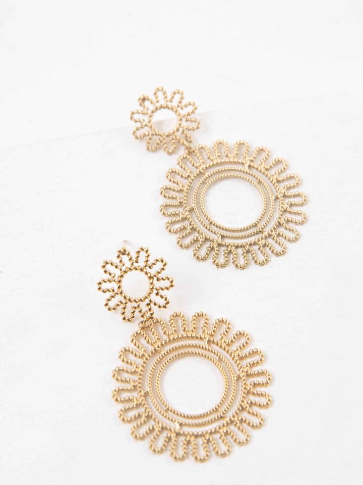 Lace Flower Drop Earrings for wholesale by Lovoda