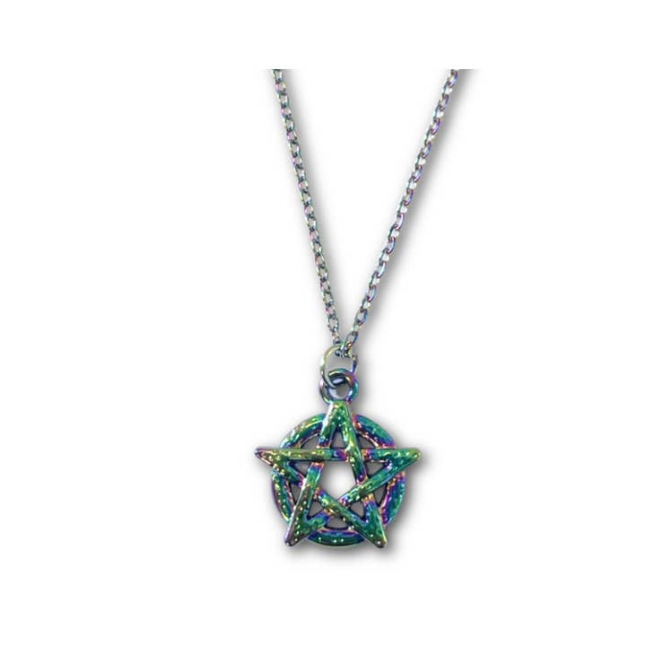 Crystal Magick Wholesale Ltd – wholesale Pendant/charm necklace – Titanium Aura Pentagram Necklace