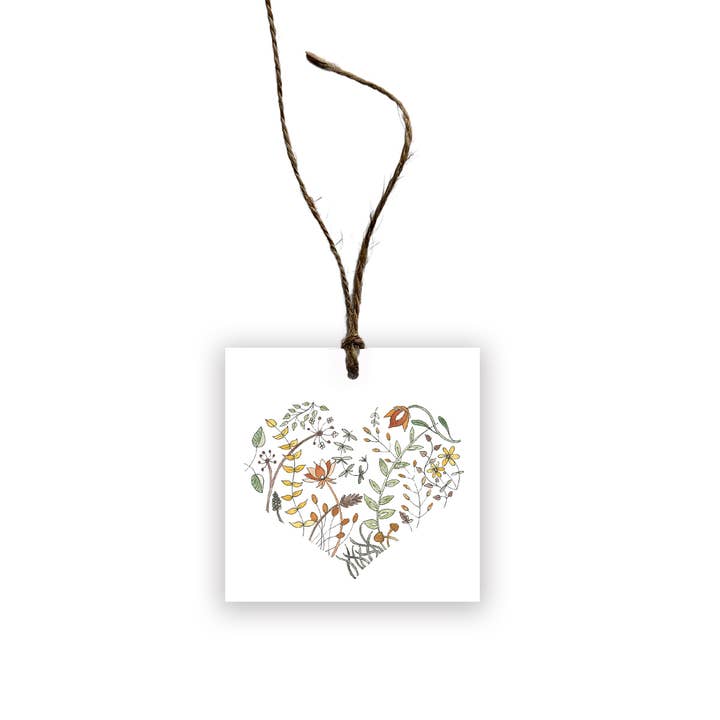 Étiquette Cadeau Cœur Botanique pour la vente par KCM Studio INK