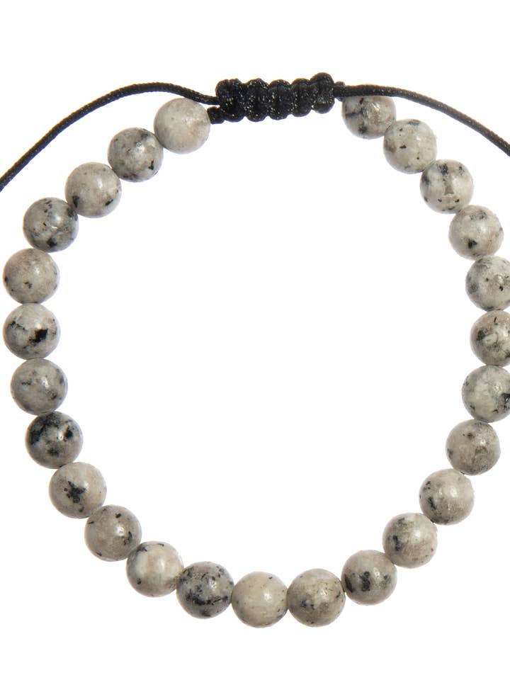 Black Sesame Jasper Bracelets B4155-6MM for wholesale by Ole