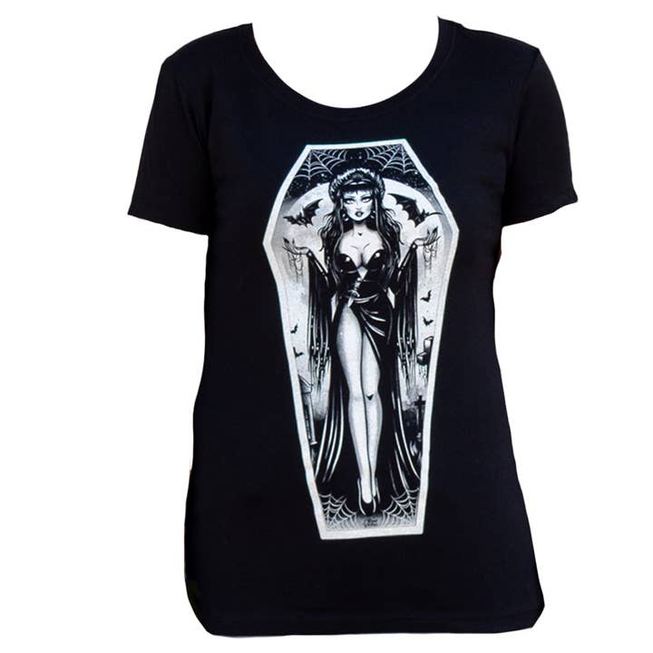 Black MISTRESS VIRA - Women's Loose Neck Graphic T-Shirt for wholesale on Faire4