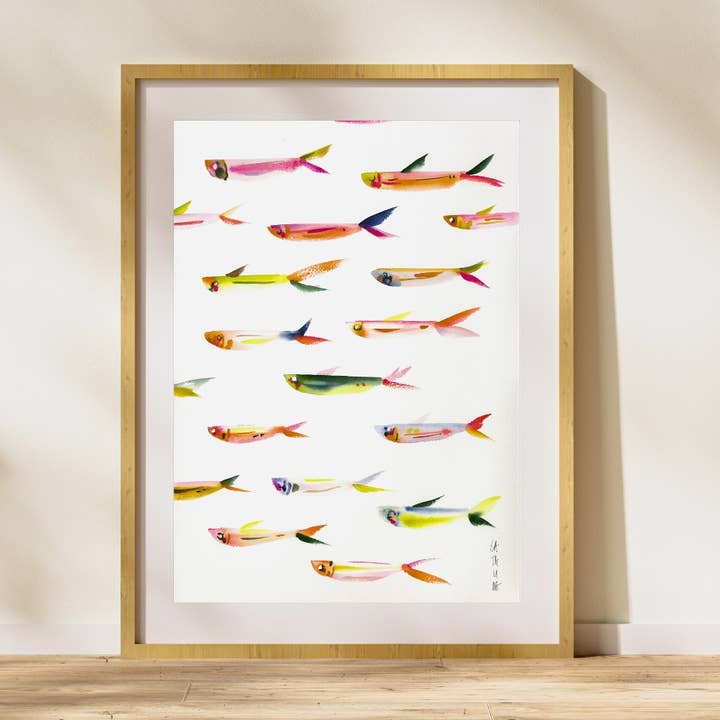 Bunte Fische drucken #4 für den Großhandel von Catalina Rodríguez Villazón