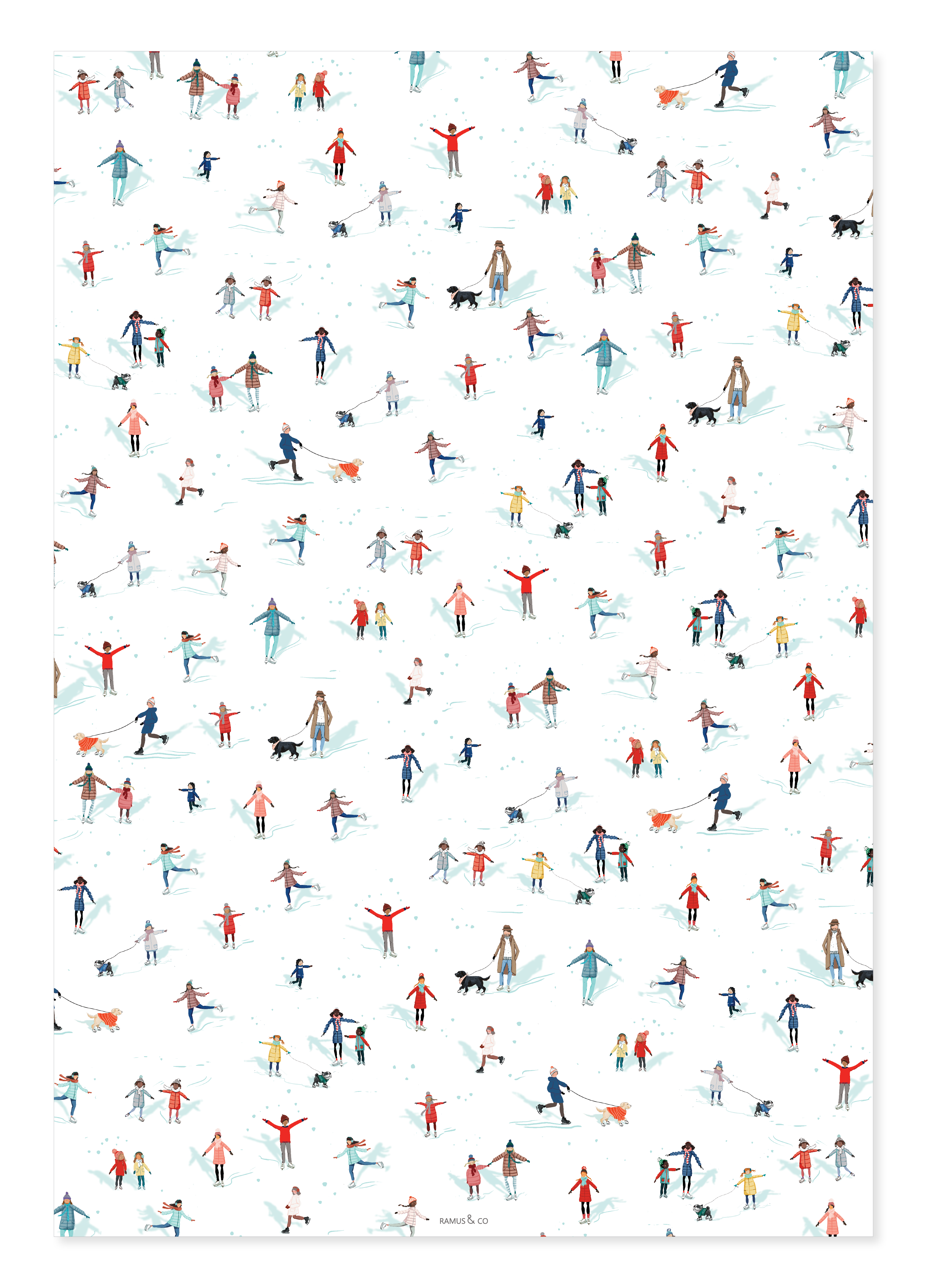 Ramus & Co. - Wholesale Flat Wrap - Winter Wonderland Gift Wrap Double-Sided1