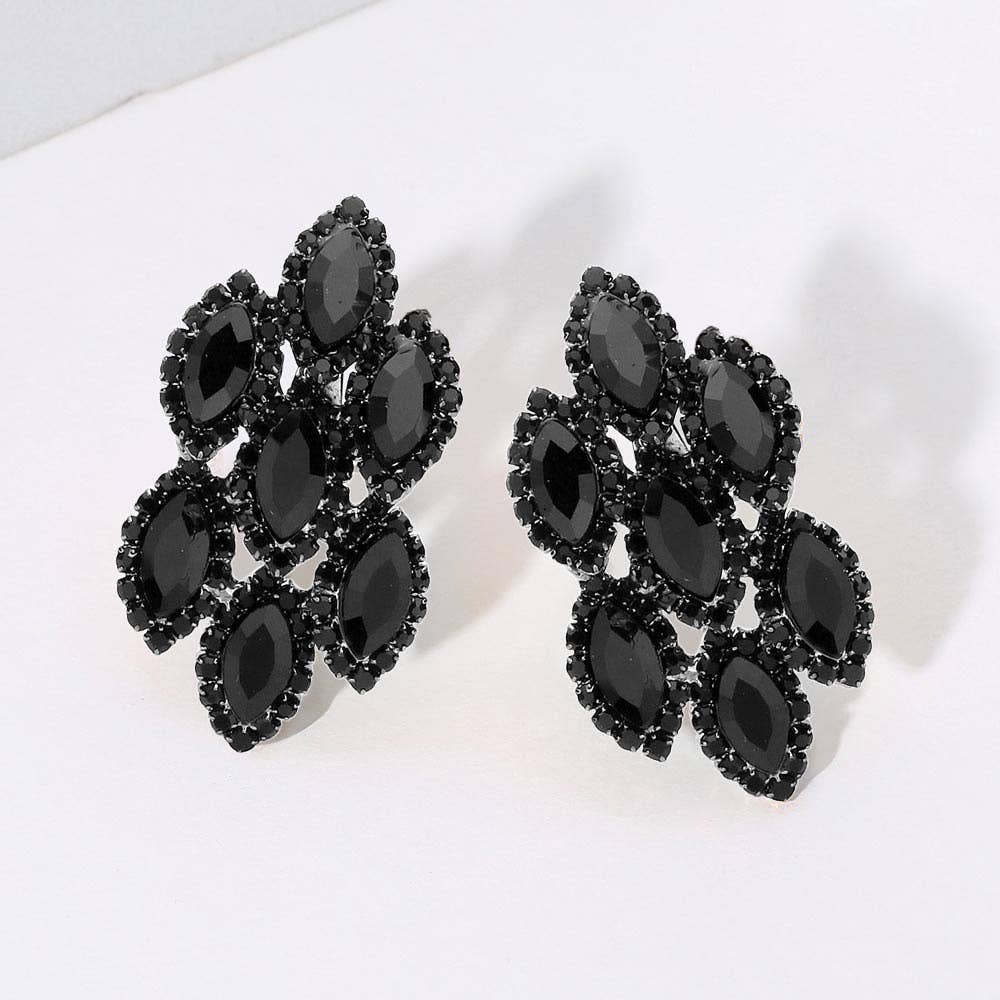Sensibling Corp. - Wholesale Clip-On Earrings - Marquise Stone Embellished Clip On Earrings15