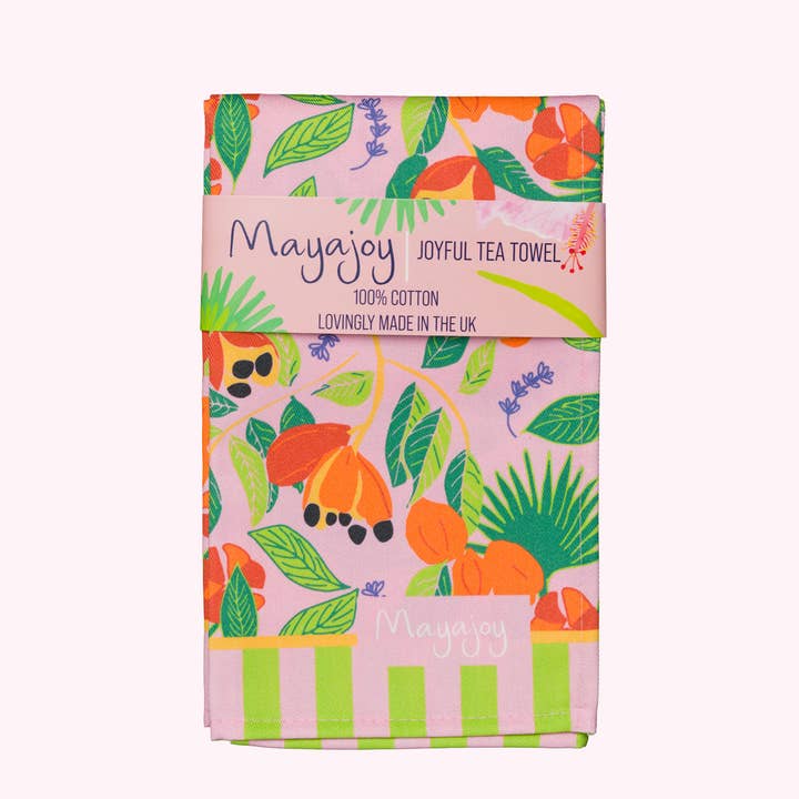 Ackee Stripe Tea towel for wholesale by Mayajoy