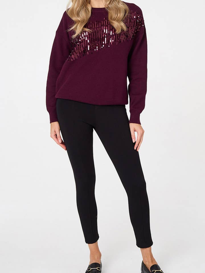 Maglione con Spalle Cascanti e Paillettes Decorate per la vendita all'ingrosso da parte di Stellalondon