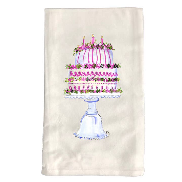 Kitchen Towel 21 Birthday Cake - Pink for wholesale by Designs By Beverly, LLC