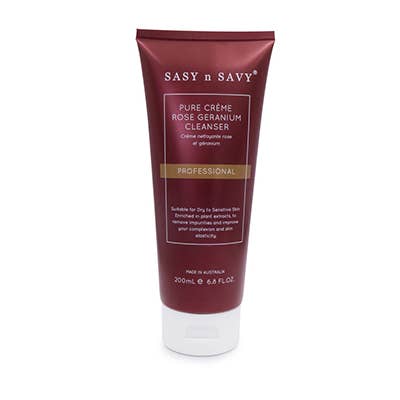 Pure Creme Rose Geranium Cleanser - 200ml för wholesale av Sasy n Savy Pty Ltd