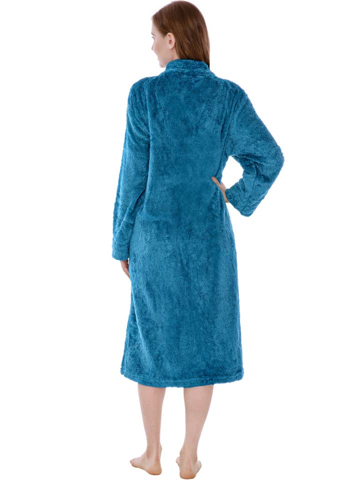 Pavilia - Wholesale Robe - Women's - Women's Sherpa Housecoat Zipper Robe12
