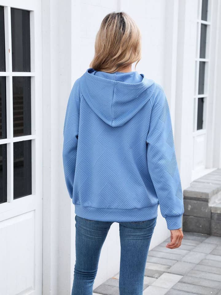 Lovesoft - Wholesale Hoodie - Women's - Textured Chevron Hoodie | Cozy Pullover Kangaroo Pocket9