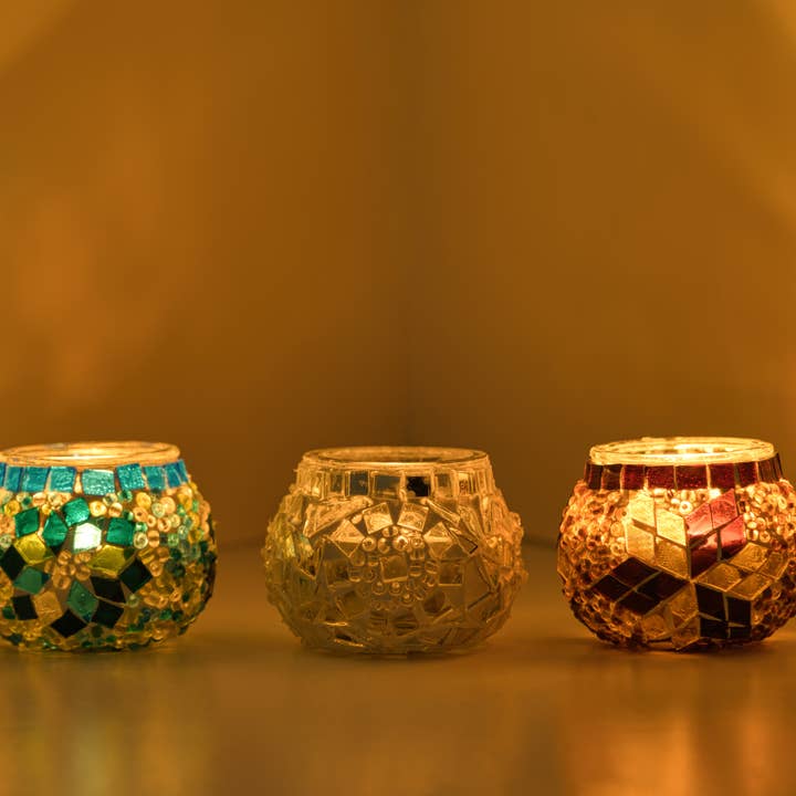 KAFTHAN - Wholesale Candle Holder - Tea Light Mosaic Candle Holders | Christmas Holiday Decor6