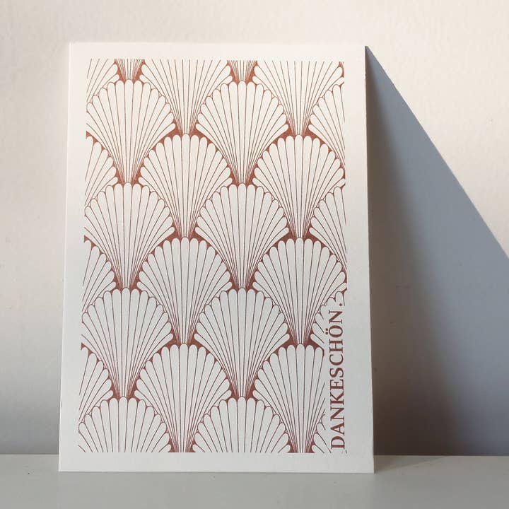 Postcard “Thank you” - elegant card in art deco design with for wholesale by gute.attribute