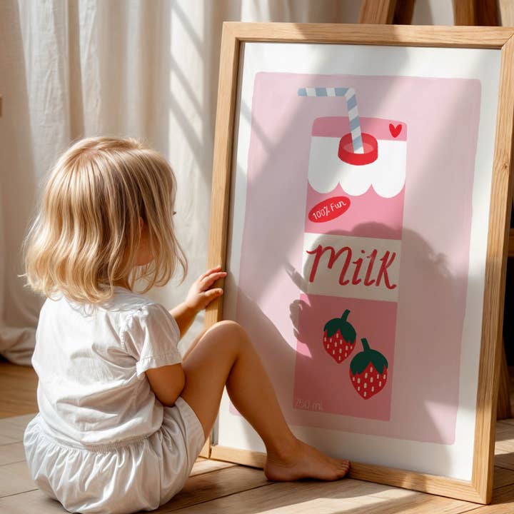 Emmy James Studio - Wholesale Art Print - Strawberry Milk Art Print0