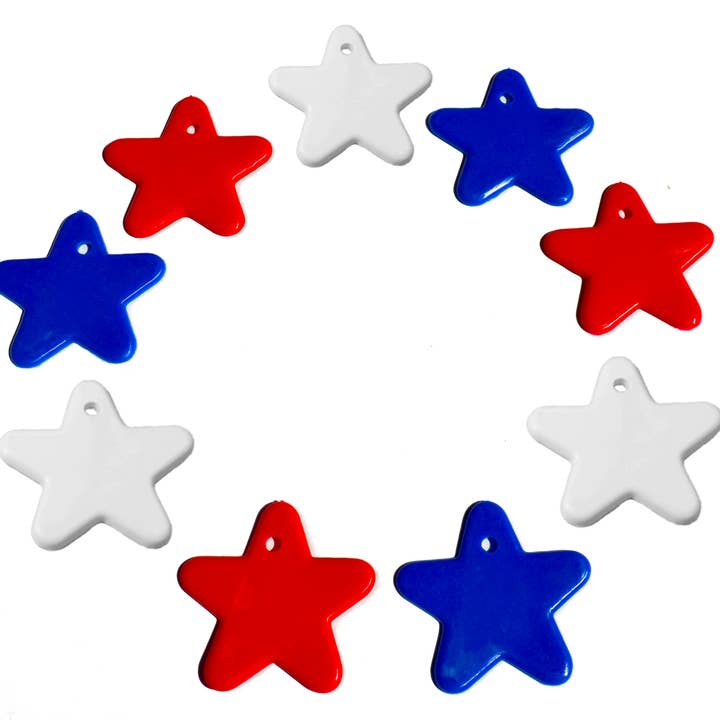 8 Gram Star Shaped Patriotic Balloon Weights - 100 per bag for wholesale by Control Balloon Products