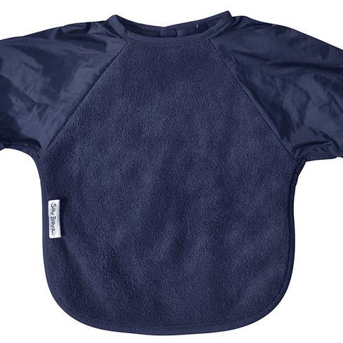 Babador de manga comprida de lã azul marinho por atacado de Silly Billyz