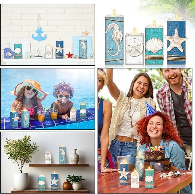 Crover - Wholesale Candle Holder - Coastal LED Wood Candle Holder & Tea Light3