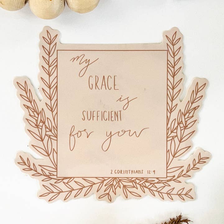 My Grace Sticker | Verses | Christian | Encouraging | Sign | Sufficient | Jesus for wholesale by Wildwood Paper Company