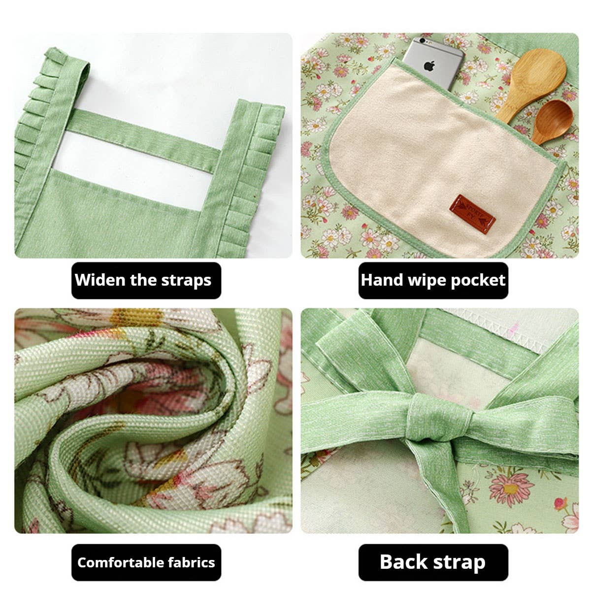 ACCITY - Wholesale Apron - Cute Floral Canvas Apron for Women with Straps_CWMM65807