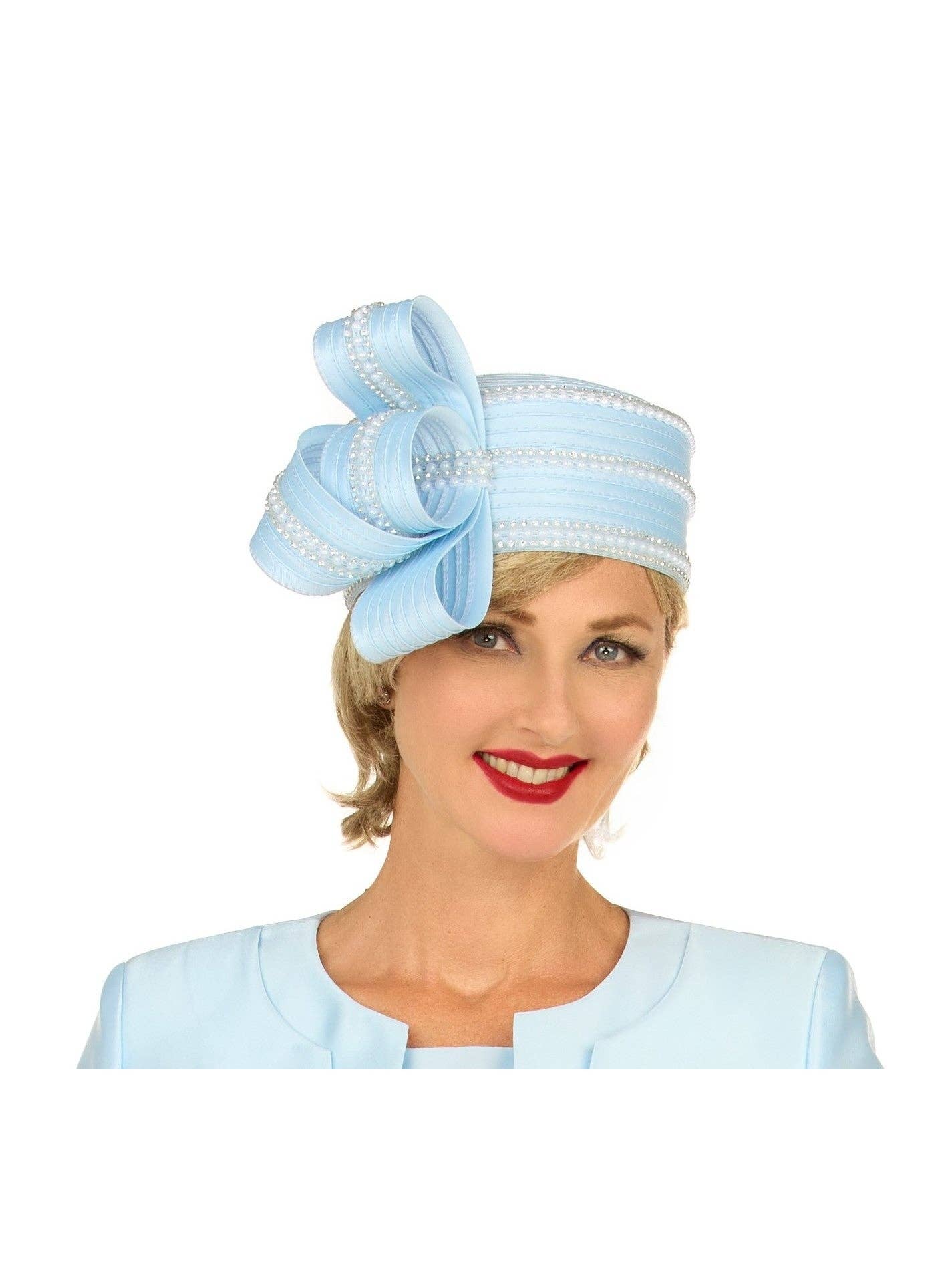 Giovanna - Wholesale Fascinator Hat - Women's - Stoned Pillbox Hat w/ Ovsz Bow3