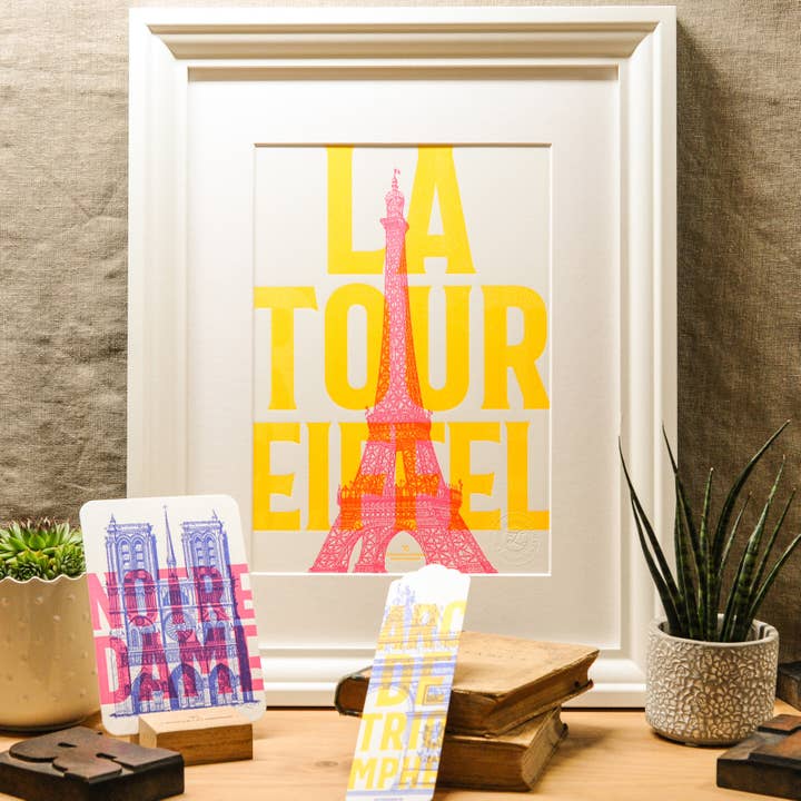 L'Atelier Letterpress - Wholesale Art Print - Letterpress Art Print Tour Eiffel (Paris, neon)6