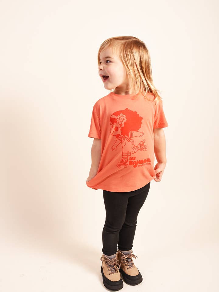 Skater Girl Organic T-Shirt bright red for wholesale by BonjourTatin
