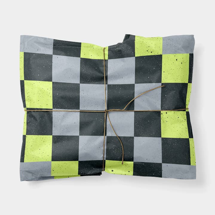 Prikket skakternet gavepapir V for engroshandel hos The Design Craft