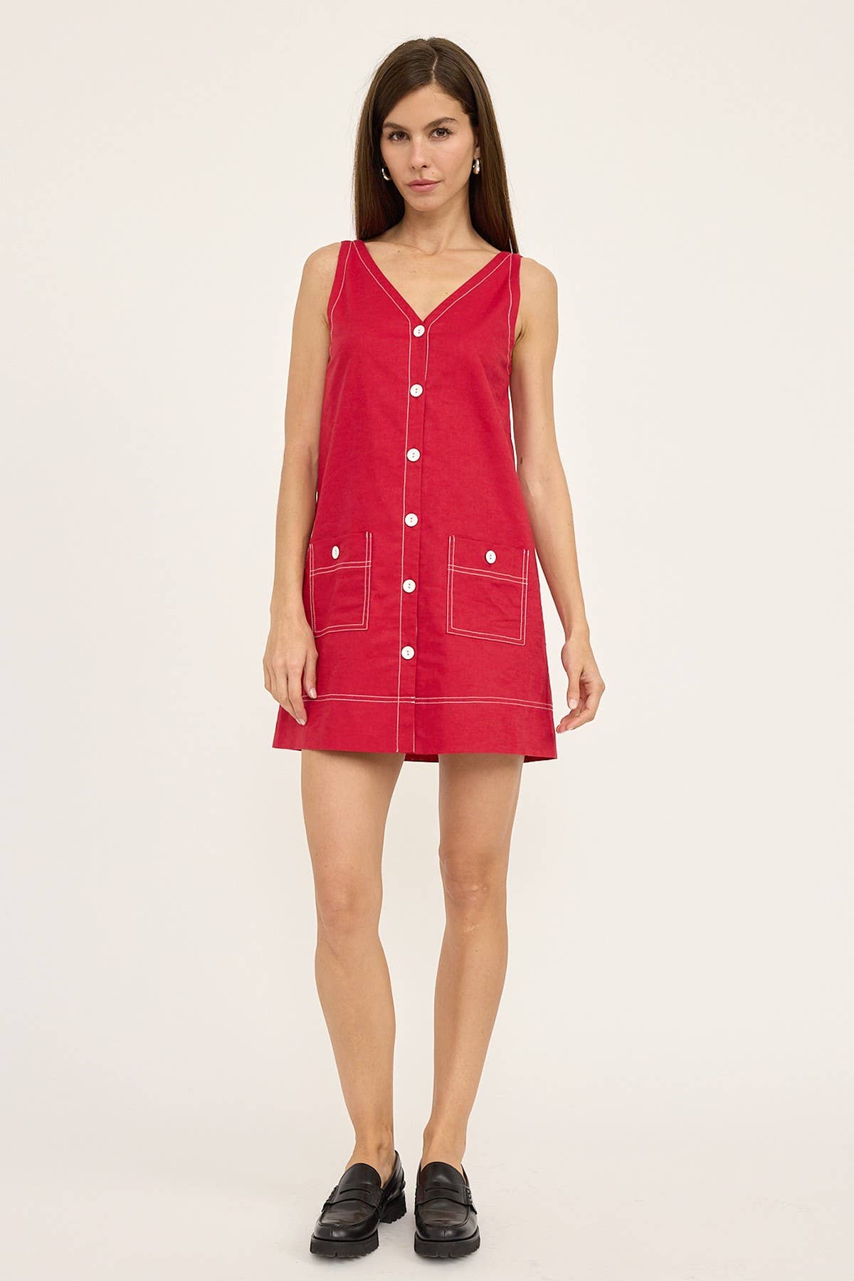 RAISONNEL - Wholesale Dress - Women's - Contrast Stitch Mini Dress - RD110211