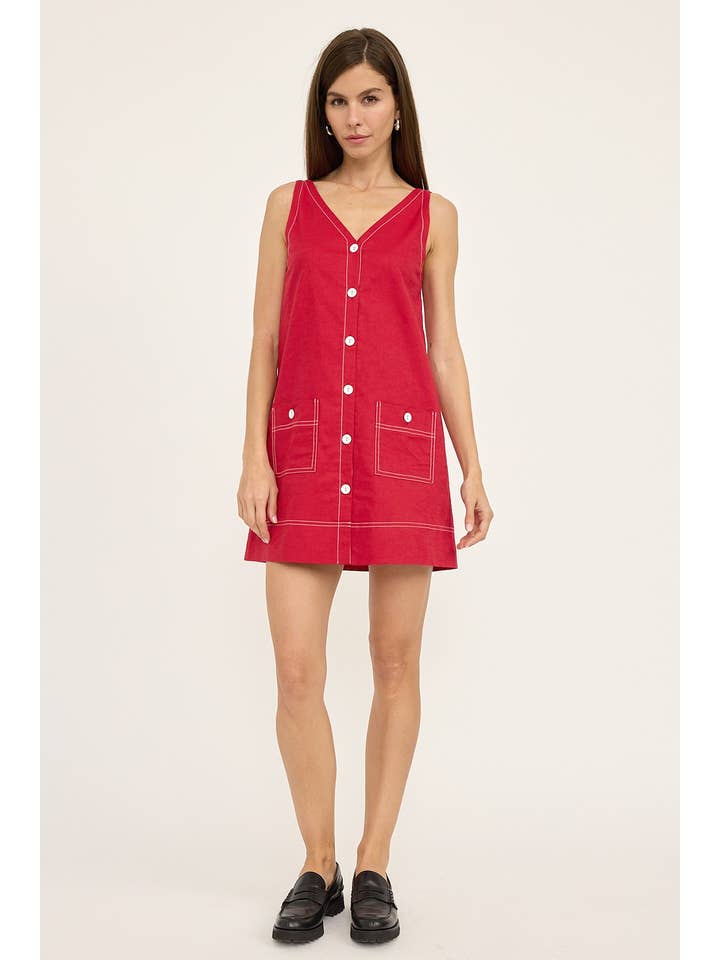 RAISONNEL - Wholesale Dress - Women's - Contrast Stitch Mini Dress - RD110211