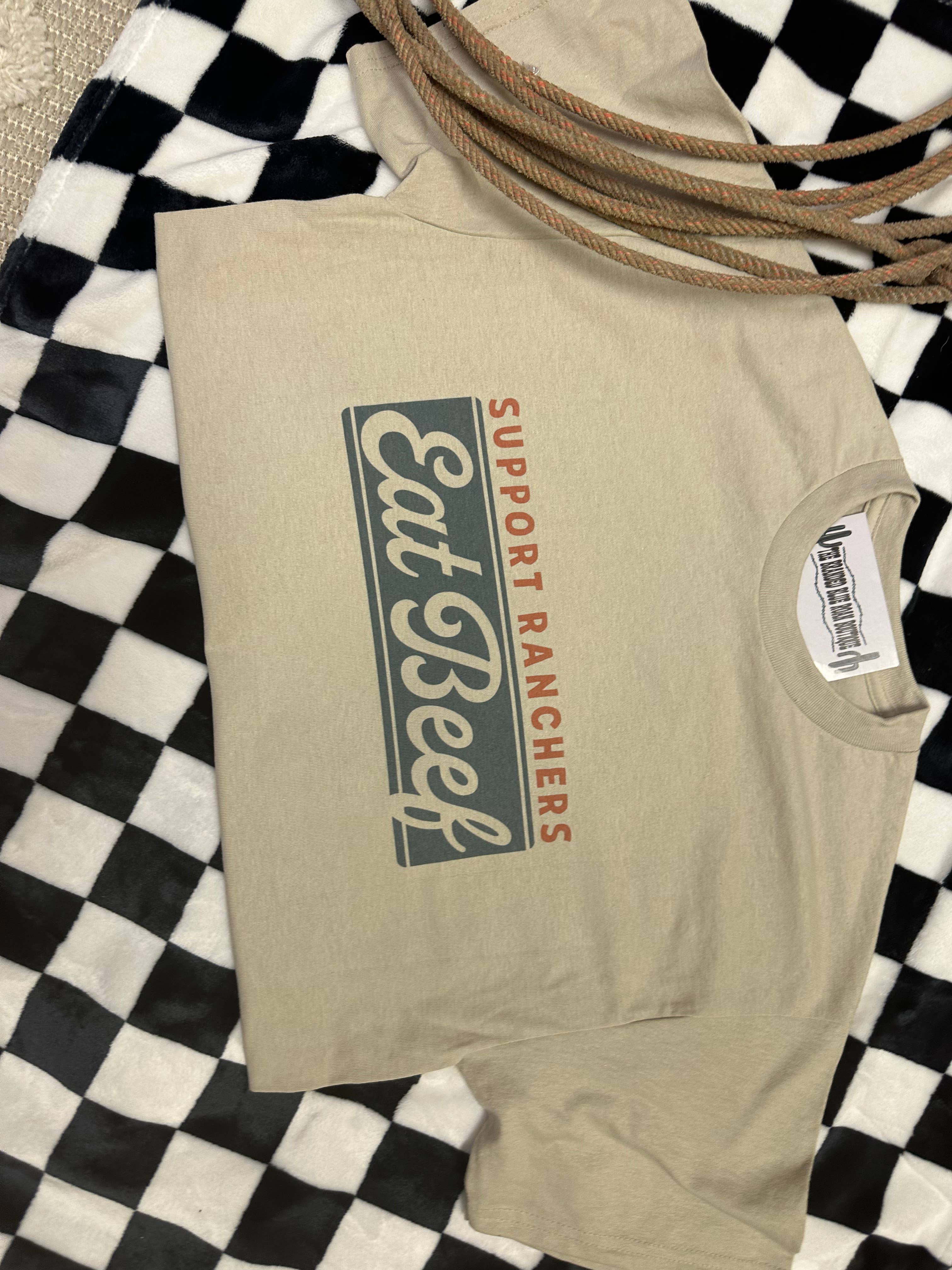 The Branded Blue Roan - Vente T-shirt sérigraphié – femme - T-shirt graphique Eat Beef Western1