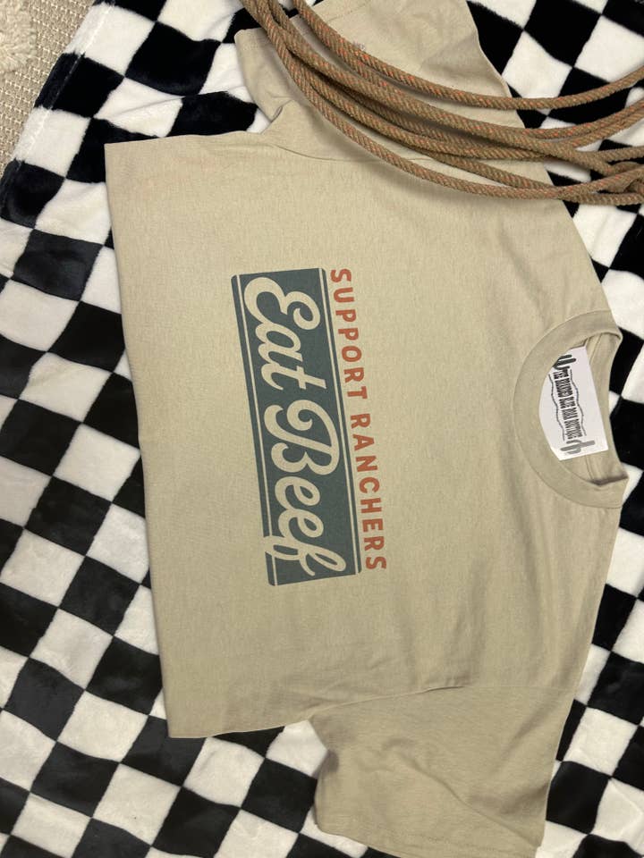 The Branded Blue Roan - Vente T-shirt sérigraphié – femme - T-shirt graphique Eat Beef Western1