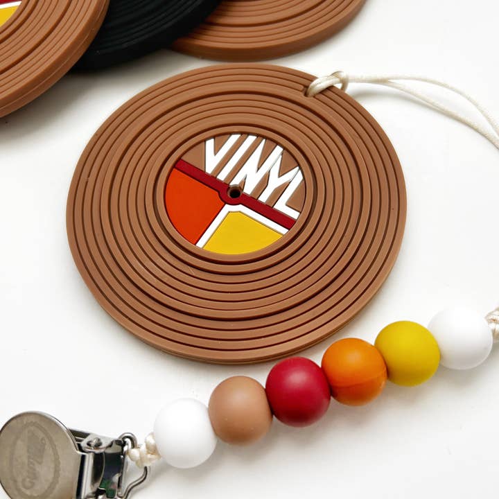 Gummy Chic - Wholesale Teether (Clip-On) - Baby - Vinyl Record Silicone Teething Toy and Clip - Baby Boutique5