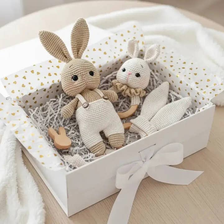 Handmade Crochet Bunny Toy Gift Set (4pc) for wholesale by Joy Gift London