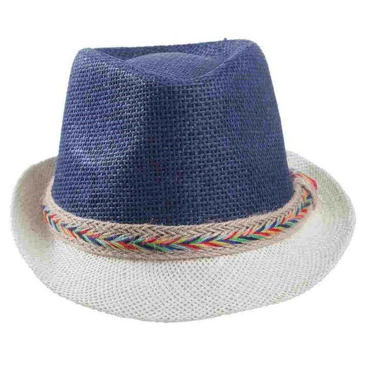 Creaciones Meng - Wholesale Straw Hat - Unisex - Bicolor fedora hat1