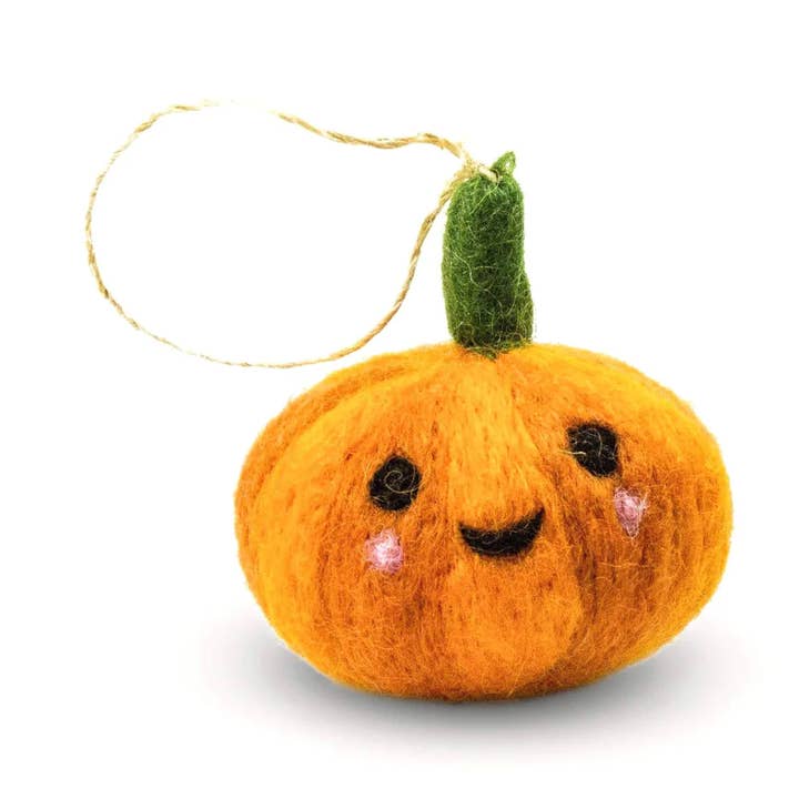 Adorno de lana ecológica Polly the Pumpkin en otoño y Acción de Gracias para venta al por mayor de Friendsheep