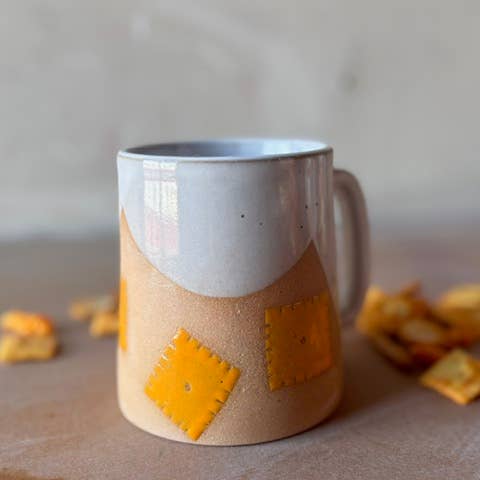 ROB Ceramics - Wholesale Coffee Mug - Cheez It Mug Handmade Ceramic