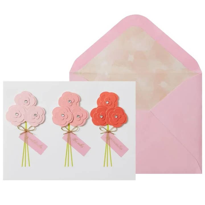 Three Bouquets Thank You Card for wholesale by NIQUEA.D