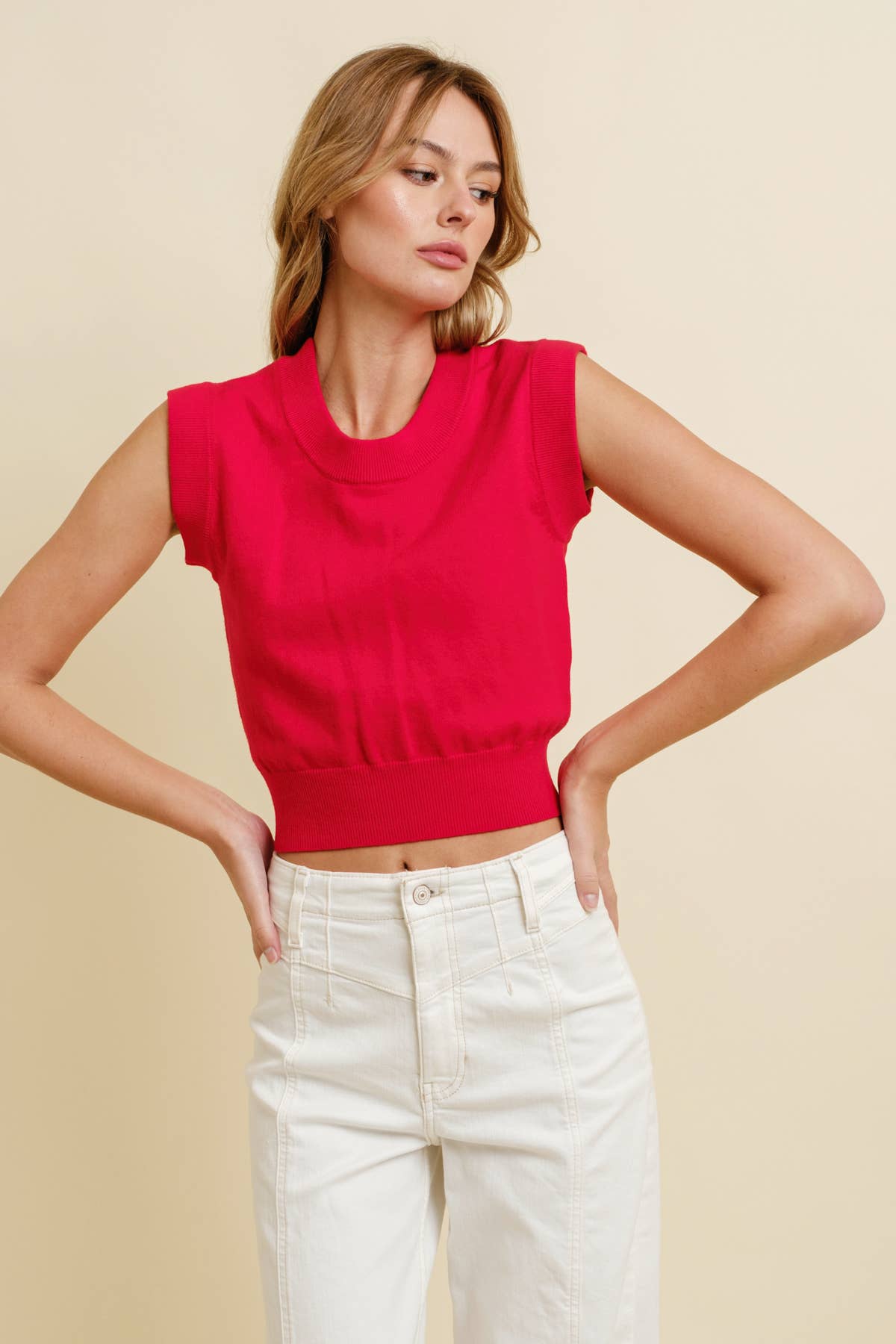 Cloud Ten - Wholesale Knit Sweater - Women's - CSW9821 - Women's Rib Neck Knit Sweater4