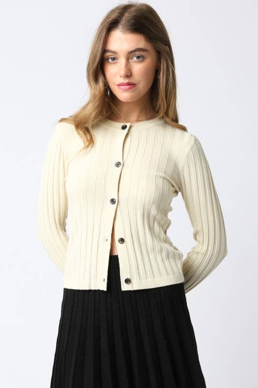 Olivaceous – Top de malha - Mulher por atacado – Top de Malha com Botões Haley3