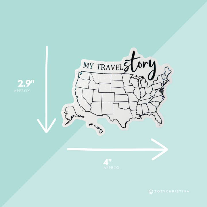 Zoey Christina - Wholesale Sticker - United States Travel Sticker – Colorable Map for Road Trip1